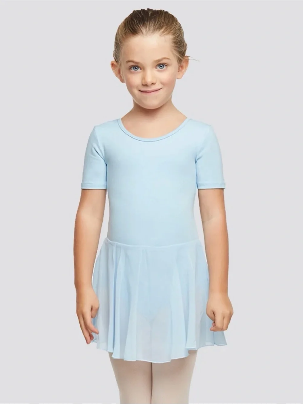 Elle Baby Blue Short Sleeve Peplum Dress